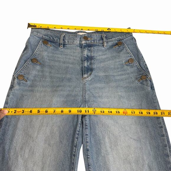 Ann Taylor Loft Jeans The Wide Leg Sz 6 Cropped High Rise Fishermancore Hippie - Picture 9 of 12